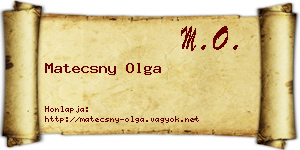 Matecsny Olga névjegykártya